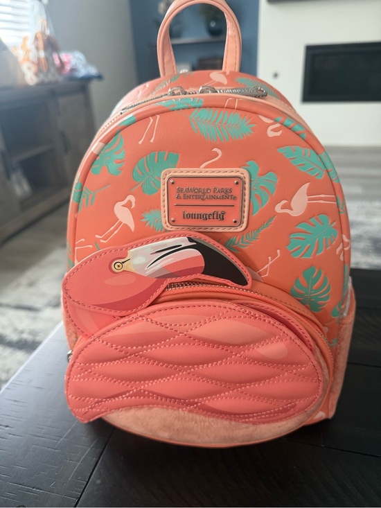 Loungefly Handbags - NWT Sea World Exclusive Coral Flamingo Loungefly Mini Backpack